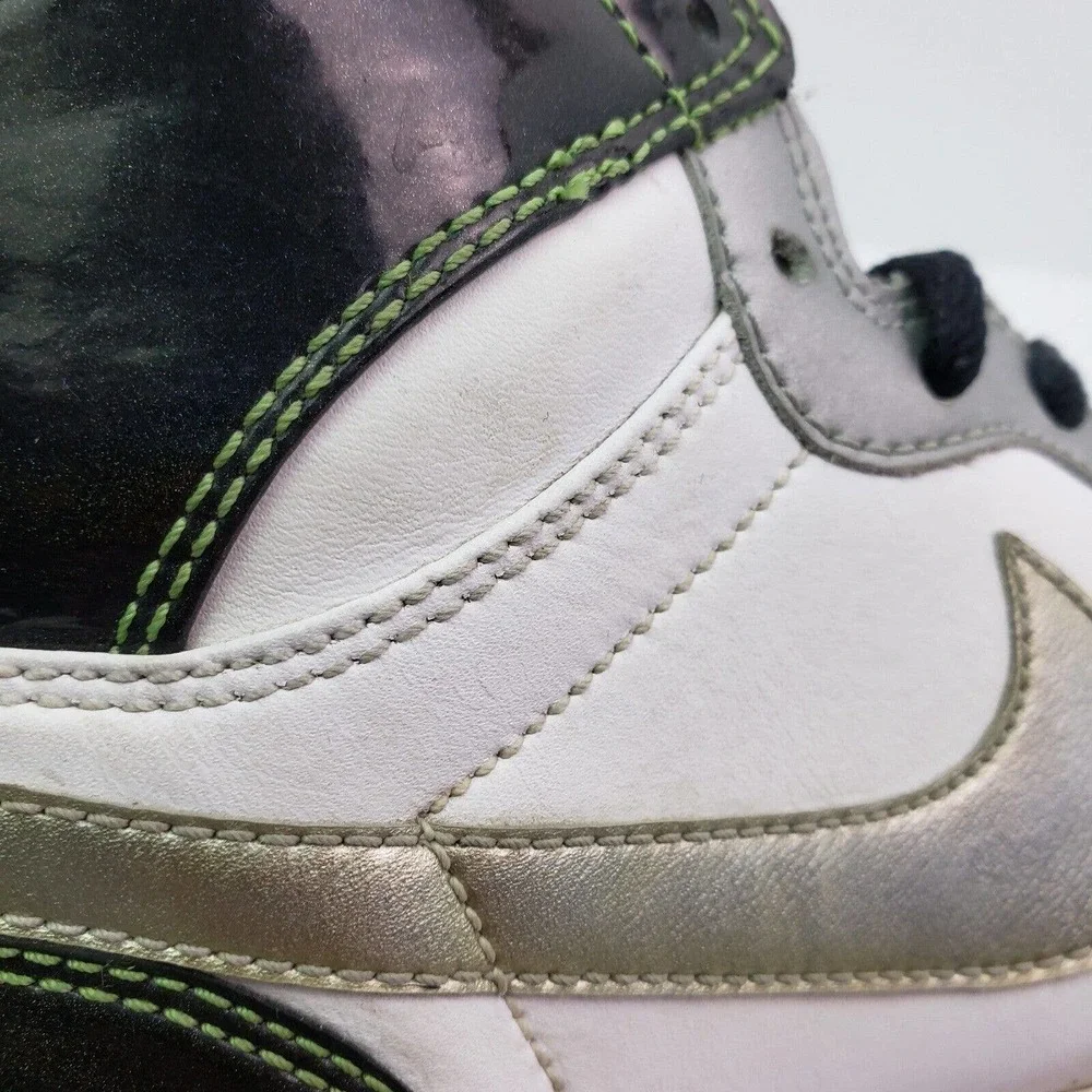Nike Big Nike High LE Womens Size 9 Silver Black White Sneaker Shoes 358858-103